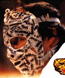 Mask with stiches